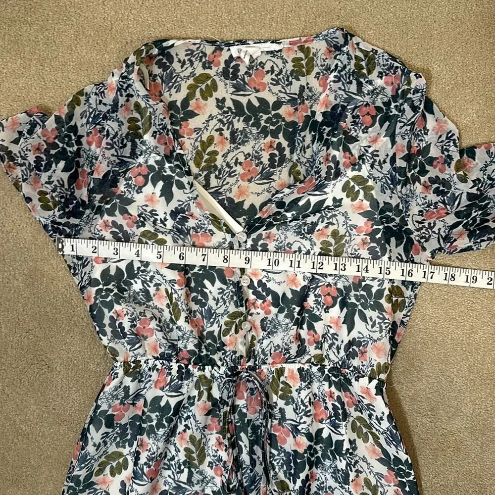 BCBGeneration Slit Floral Maxi Sheer Partially Lined Women Spring Dress Size XS